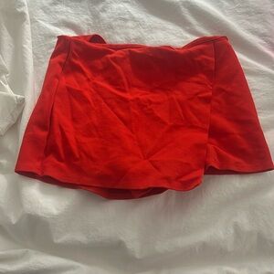 Red mini skirt